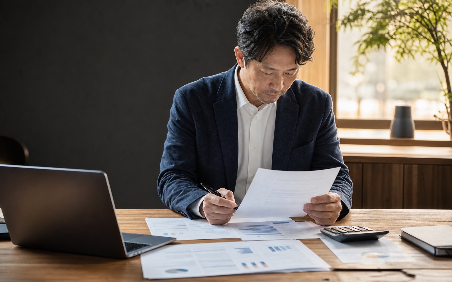 経営計画書の資料を確認する事業者