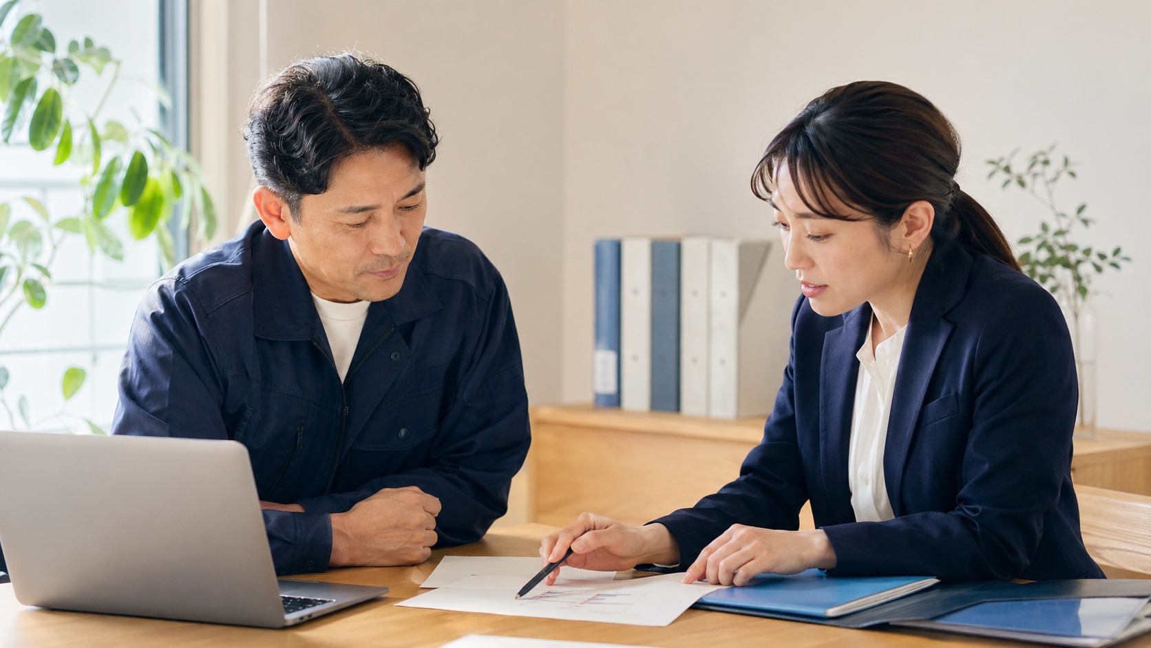 持続化補助金の経営計画書たたき台について相談する小規模事業者