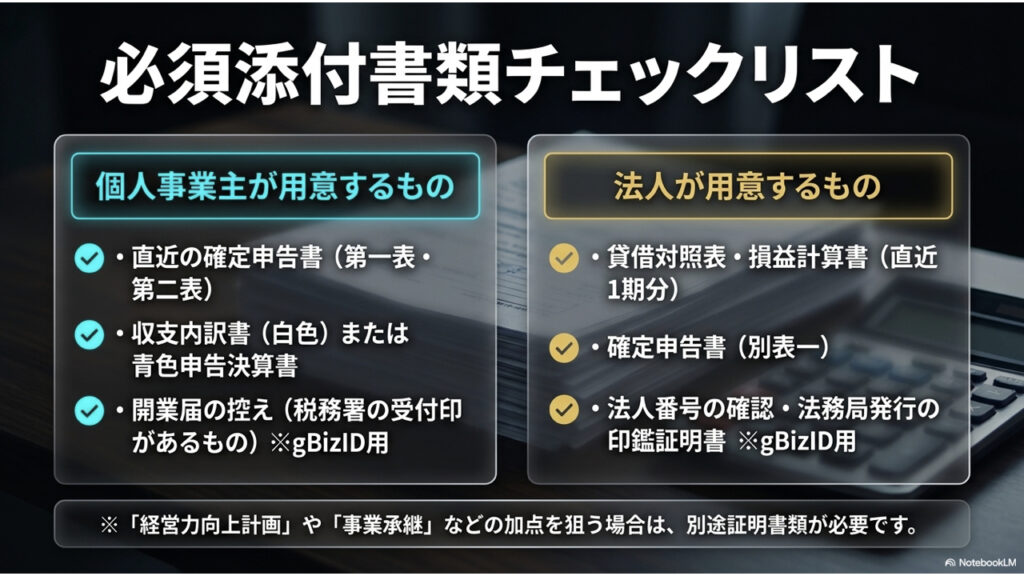 持続化補助金の必須添付書類のチェックリスト
